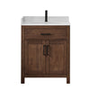 Custom image for Dark Walnut with Matte Black Trim / White Quartz / No Mirror