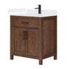 Custom image for Dark Walnut with Matte Black Trim / White Quartz / No Mirror