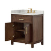 Custom image for Dark Walnut with Brushed Gold Trim / Carrara Cultured Marble / No Mirror