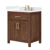 Custom image for Dark Walnut with Brushed Gold Trim / Giotto Quartz / No Mirror