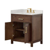 Custom image for Dark Walnut with Brushed Gold Trim / White Quartz / No Mirror