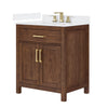 Custom image for Dark Walnut with Brushed Gold Trim / White Quartz / No Mirror