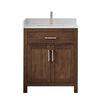Custom image for Dark Walnut with Brushed Nickel Trim / Carrara Cultured Marble / No Mirror