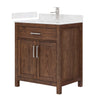 Custom image for Dark Walnut with Brushed Nickel Trim / Carrara Cultured Marble / No Mirror