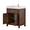 Custom image for Dark Walnut with Brushed Nickel Trim / White Cultured Marble / No Mirror