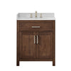 Custom image for Dark Walnut with Brushed Nickel Trim / White Quartz / No Mirror