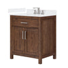 Custom image for Dark Walnut with Brushed Nickel Trim / White Quartz / No Mirror