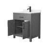 Custom image for Dark Gray with Matte Black Trim / Carrara Cultured Marble / No Mirror