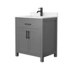 Custom image for Dark Gray with Matte Black Trim / Carrara Cultured Marble / No Mirror