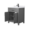Custom image for Dark Gray with Matte Black Trim / White Cultured Marble / No Mirror