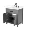 Custom image for Dark Gray with Matte Black Trim / White Cultured Marble / No Mirror