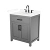 Custom image for Dark Gray with Matte Black Trim / White Cultured Marble / No Mirror