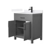 Custom image for Dark Gray with Matte Black Trim / White Quartz / No Mirror