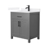 Custom image for Dark Gray with Matte Black Trim / White Quartz / No Mirror