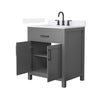 Custom image for Dark Gray with Matte Black Trim / White Quartz / No Mirror