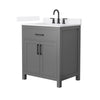 Custom image for Dark Gray with Matte Black Trim / White Quartz / No Mirror