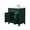 Custom image for Green with Brushed Gold Trim / Carrara Cultured Marble / No Mirror