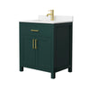 Custom image for Green with Brushed Gold Trim / Carrara Cultured Marble / No Mirror