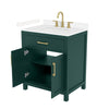 Custom image for Green with Brushed Gold Trim / Carrara Cultured Marble / No Mirror