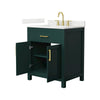 Custom image for Green with Brushed Gold Trim / Giotto Quartz / No Mirror