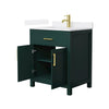 Custom image for Green with Brushed Gold Trim / White Quartz / No Mirror