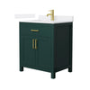 Custom image for Green with Brushed Gold Trim / White Quartz / No Mirror