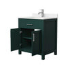 Custom image for Green with Brushed Nickel Trim / Carrara Cultured Marble / No Mirror
