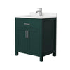 Custom image for Green with Brushed Nickel Trim / Carrara Cultured Marble / No Mirror