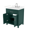 Custom image for Green with Brushed Nickel Trim / Carrara Cultured Marble / No Mirror