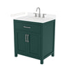 Custom image for Green with Brushed Nickel Trim / Carrara Cultured Marble / No Mirror