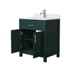 Custom image for Green with Brushed Nickel Trim / White Cultured Marble / No Mirror