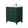 Custom image for Green with Brushed Nickel Trim / White Cultured Marble / No Mirror