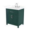 Custom image for Green with Brushed Nickel Trim / White Cultured Marble / No Mirror