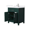 Custom image for Green with Brushed Nickel Trim / White Quartz / No Mirror