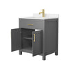 Custom image for Dark Gray with Brushed Gold Trim / Carrara Cultured Marble / No Mirror