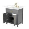 Custom image for Dark Gray with Brushed Gold Trim / Carrara Cultured Marble / No Mirror