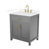 Custom image for Dark Gray with Brushed Gold Trim / Carrara Cultured Marble / No Mirror