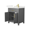 Custom image for Dark Gray with Brushed Gold Trim / Giotto Quartz / No Mirror