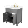 Custom image for Dark Gray with Brushed Gold Trim / White Cultured Marble / No Mirror