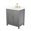 Custom image for Dark Gray with Brushed Gold Trim / White Cultured Marble / No Mirror