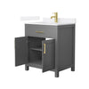 Custom image for Dark Gray with Brushed Gold Trim / White Quartz / No Mirror
