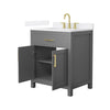 Custom image for Dark Gray with Brushed Gold Trim / White Quartz / No Mirror