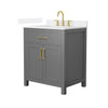 Custom image for Dark Gray with Brushed Gold Trim / White Quartz / No Mirror