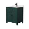 Custom image for Green with Matte Black Trim / Carrara Cultured Marble / No Mirror