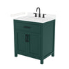 Custom image for Green with Matte Black Trim / Carrara Cultured Marble / No Mirror