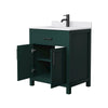 Custom image for Green with Matte Black Trim / White Cultured Marble / No Mirror