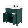 Custom image for Green with Matte Black Trim / White Cultured Marble / No Mirror