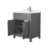 Custom image for Dark Gray with Brushed Nickel Trim / Carrara Cultured Marble / No Mirror