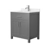 Custom image for Dark Gray with Brushed Nickel Trim / Carrara Cultured Marble / No Mirror