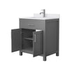 Custom image for Dark Gray with Brushed Nickel Trim / White Cultured Marble / No Mirror